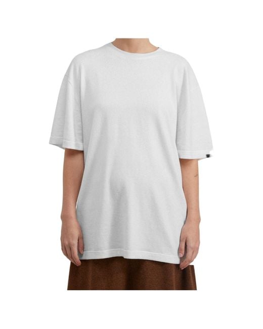 Extreme Cashmere White Short-Sleeved Cashmere T-Shirt