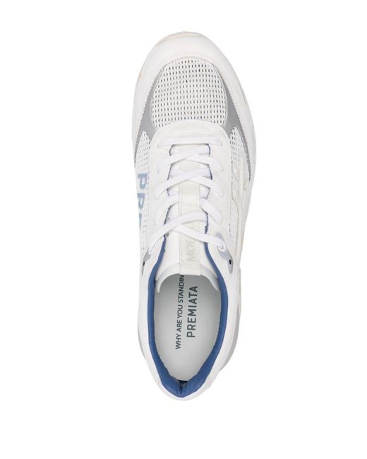Premiata White Laced Sneakers for men