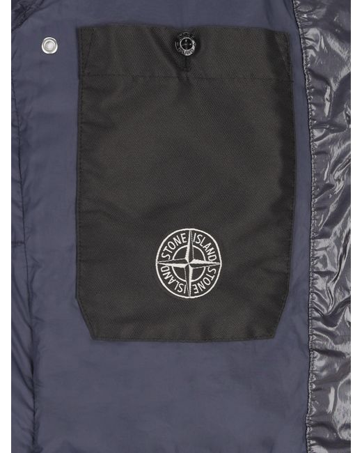 Stone Island Blue Padded Zip-Up Down Coat for men