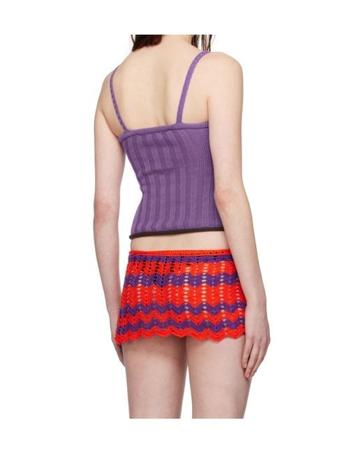 Edward Cuming Red Cable Knit Tank Top
