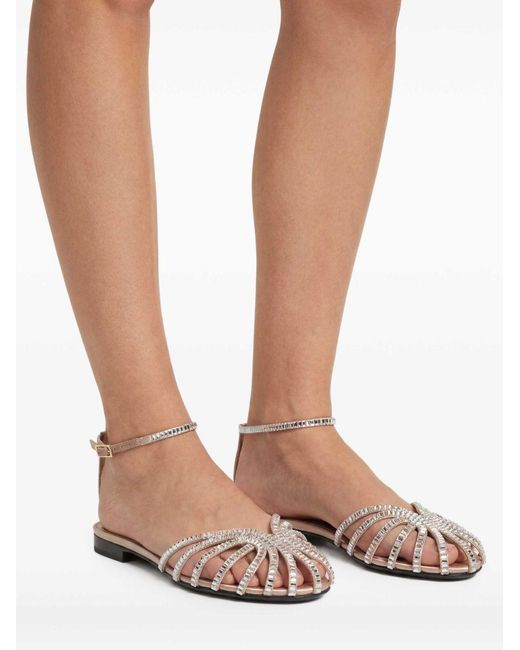 ALEVI White Cut-Out Flat Sandals