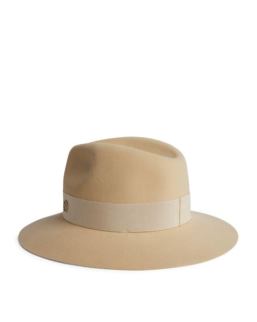 Maison Michel Natural Henrietta Felt Fedora Hat
