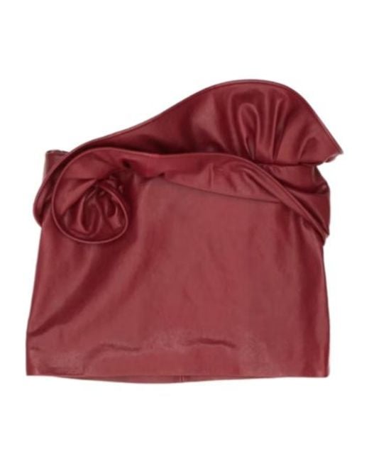 Magda Butrym Red Mini Leather Skirt