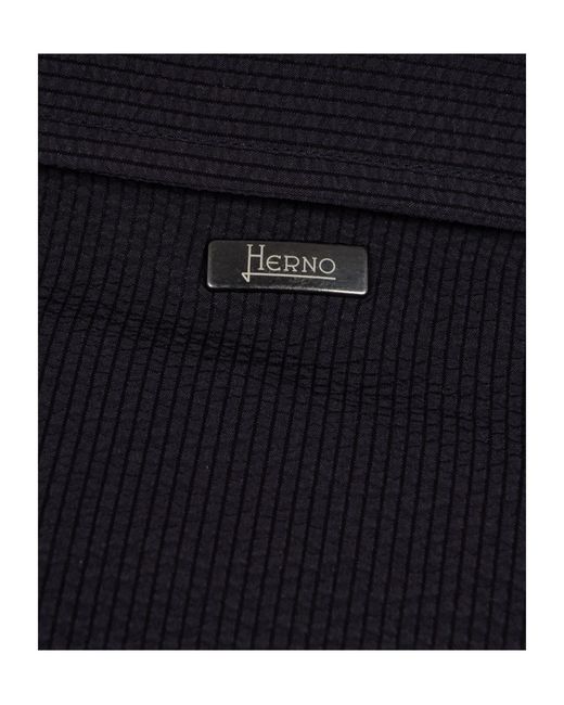Herno Blue Seer-Crease Shirt for men