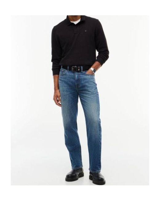 Tommy Hilfiger Black Regular Fit Long Sleeve Polo Shirt for men