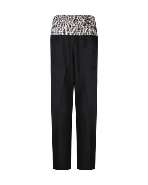 Fendi Black Elasticated Waistband Tailored Pants