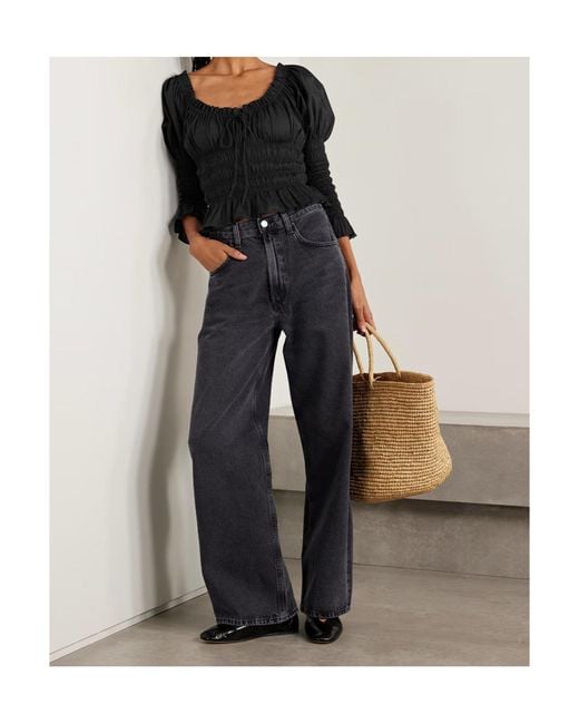 Doen Black Scoop Neck Long Sleeve Top