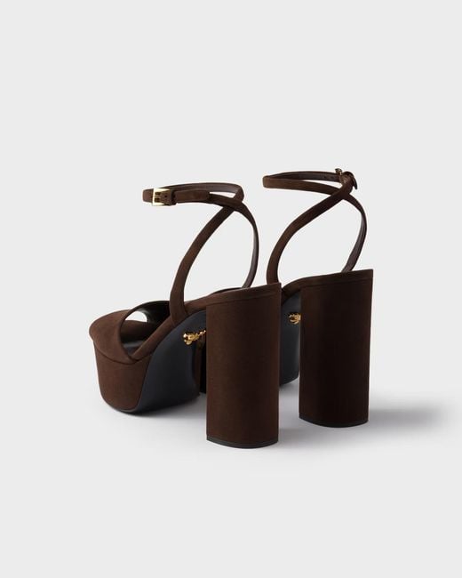 Prada Black Suede Platform Sandals