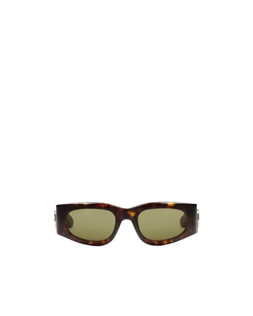 Gucci Green Eyewear Rectangle Frame Sunglasses