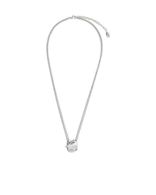 Ferragamo White Ferragamo Vara Necklace