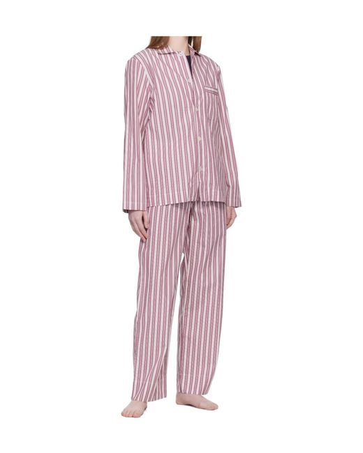 Tekla Pink Striped Pajama Trousers for men