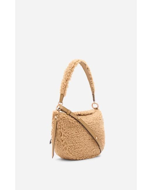 Vanessa Bruno White Shearling Mini Daily Shoulder Bag