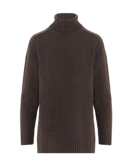 Bruno Manetti Brown Turtleneck Sweater