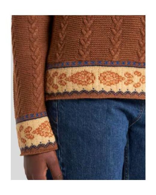 Etro Brown Cable-Knit Patterned Sweater