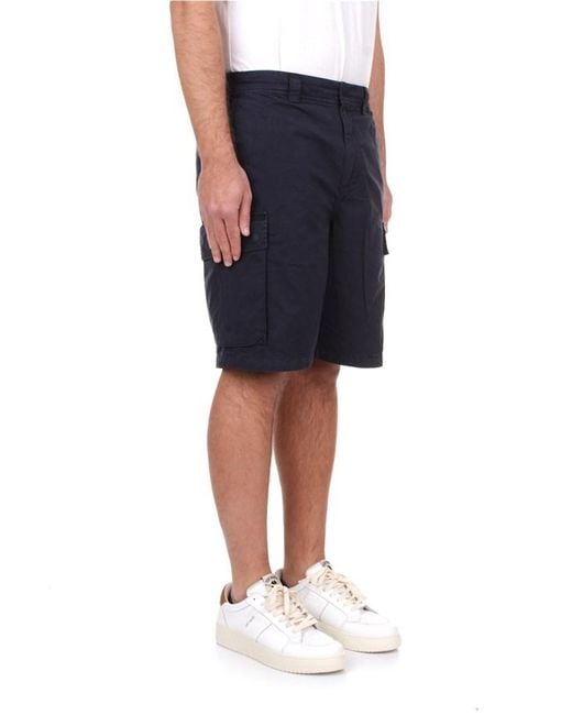 Woolrich Blue Button Detailed Cargo Shorts for men