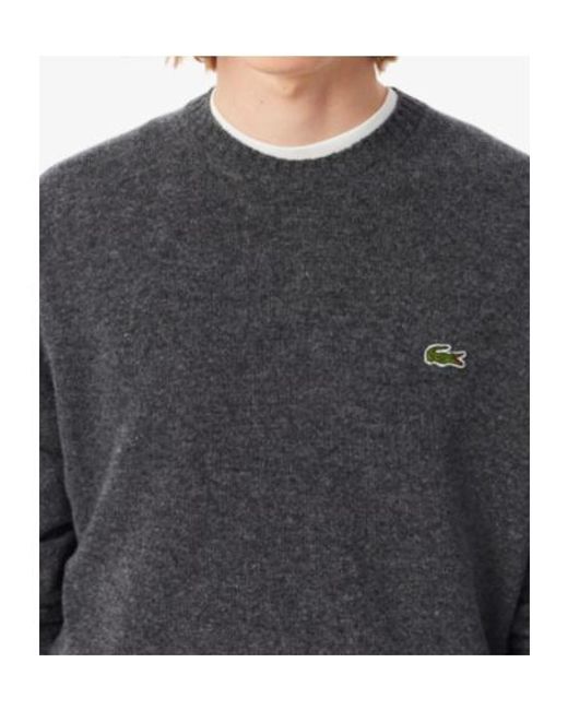 Lacoste Gray Embroidered Crew-Neck Sweater for men