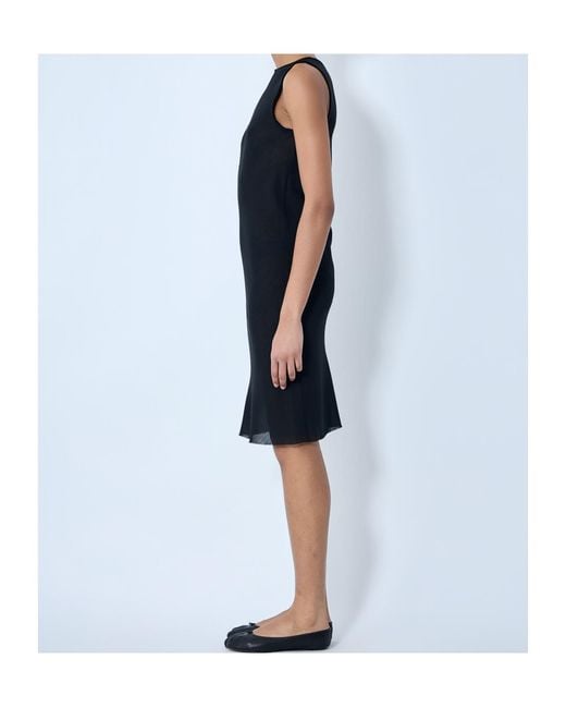 Rier Blue Sleeveless Mesh Midi Dress