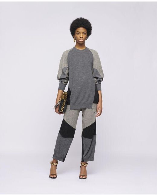 Stella McCartney Gray Panelled Knitted Pants
