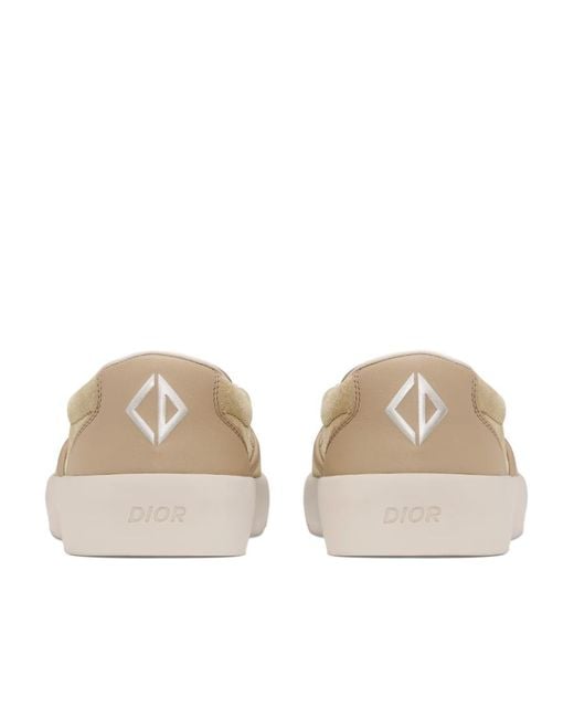Dior White Homme Logo Detailed Slip-On Sneakers for men
