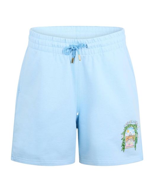 Casablanca Blue Printed Drawstring Shorts for men