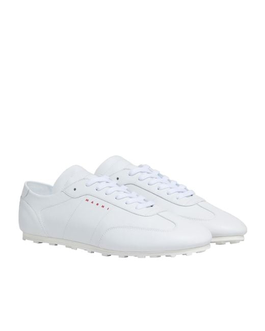 Marni White Softy Soccer Sneakers for men