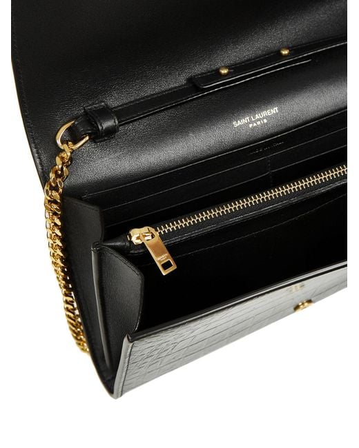 Saint Laurent White Kate Embossed Alligator Woc
