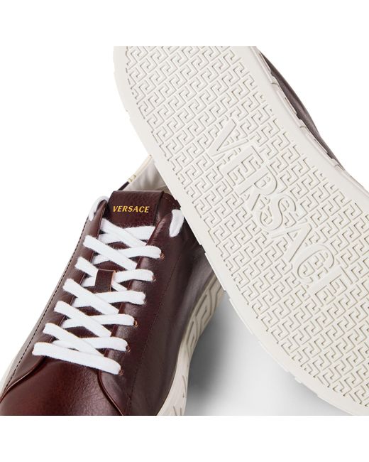 Versace Brown Colour Block Trainer for men