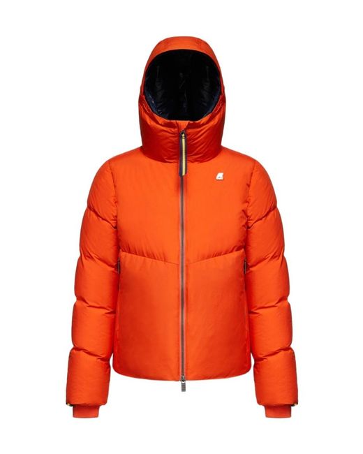 K-Way Orange Hugol Thermo Soft Touch Hooded Jacket for men