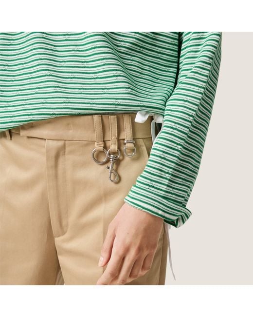 Miu Miu Green Striped Pocket Knitted Top