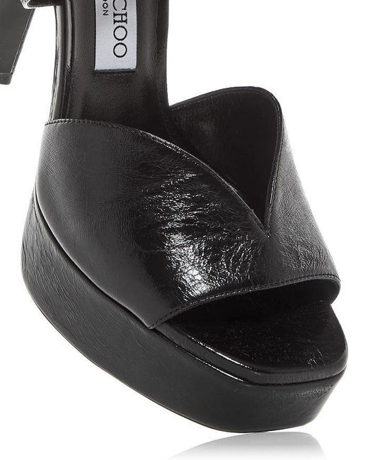 Jimmy Choo Black Platform High-Heeled Sandals