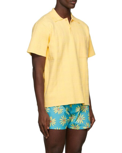 Jacquemus Yellow Logo Polo Shirt for men