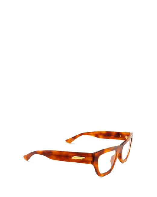 Bottega Veneta Orange Eyewear Rectangular Frame Glasses