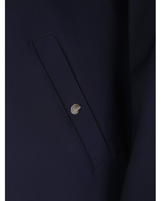Herno Blue Zip-Up Hooded Jacket