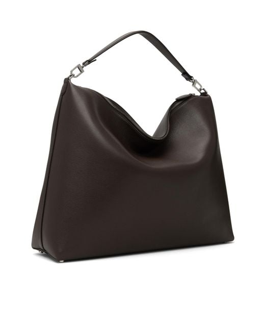 Totême  Black Bevel Grained Leather Handbag