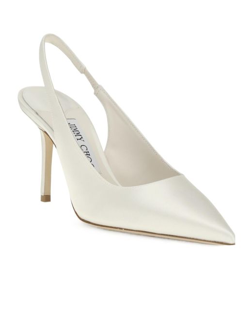 Jimmy Choo White Slingback Pointed Toe Pumps
