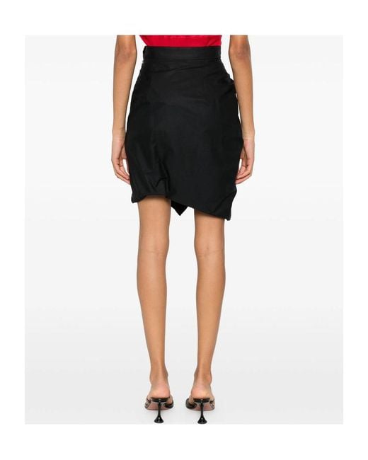 Vivienne Westwood Black Side Slit Asymmetric Mini Skirt