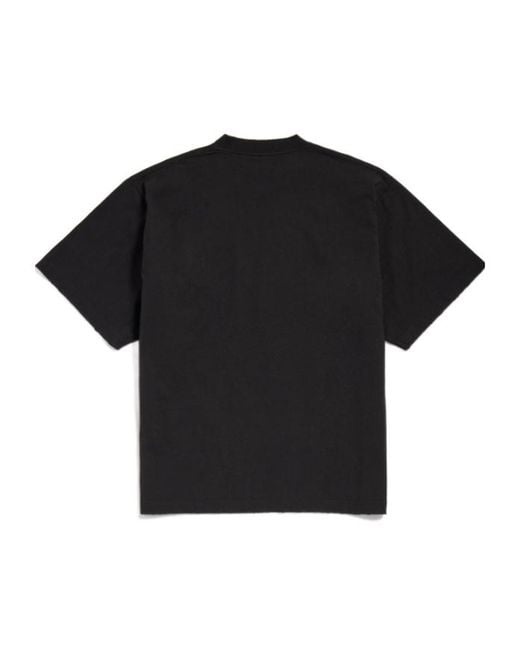 Balenciaga Black Graphic Printed Crewneck T-Shirt for men