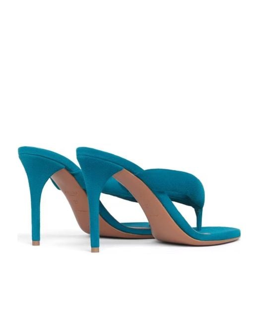 Alaïa Blue Round-Toe High-Heeled Sandals