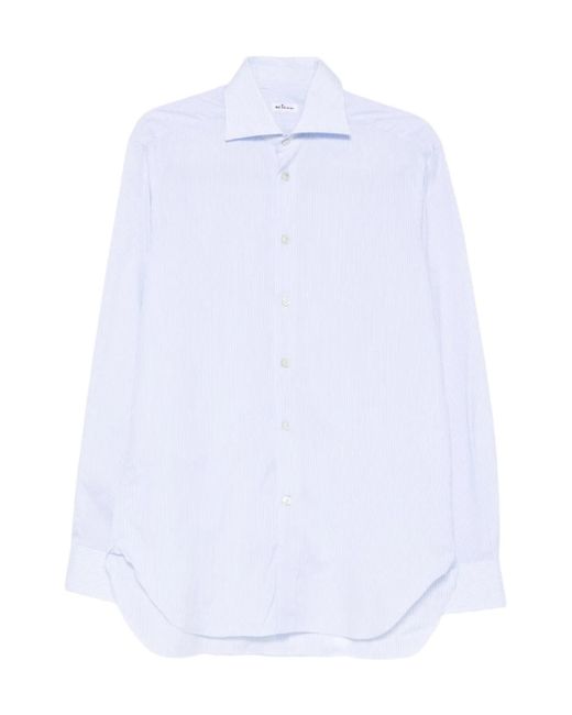 Kiton White Striped Cotton Shirt for men