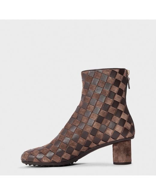 Bottega Veneta Brown Minimalist Ankle Boots