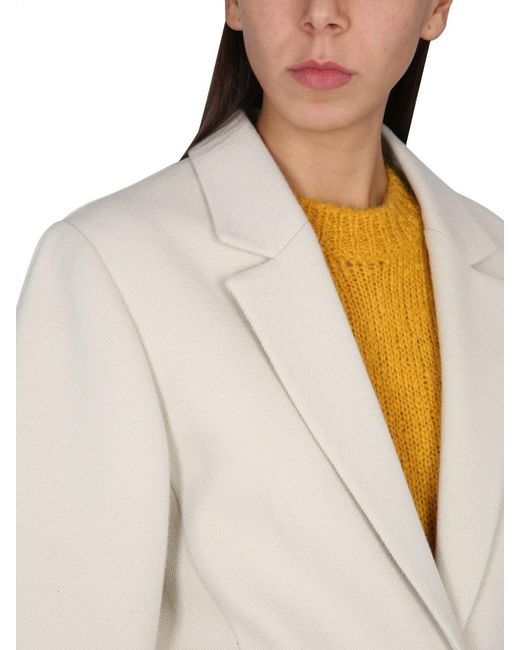 Isabel Marant White V-Neck Single-Button Coat