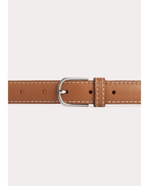 Totême  White Totême Logo Detailed Buckled Belt
