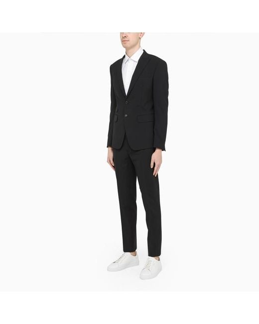 DSquared² Black Single-Breasted Two-Piece Suit for men