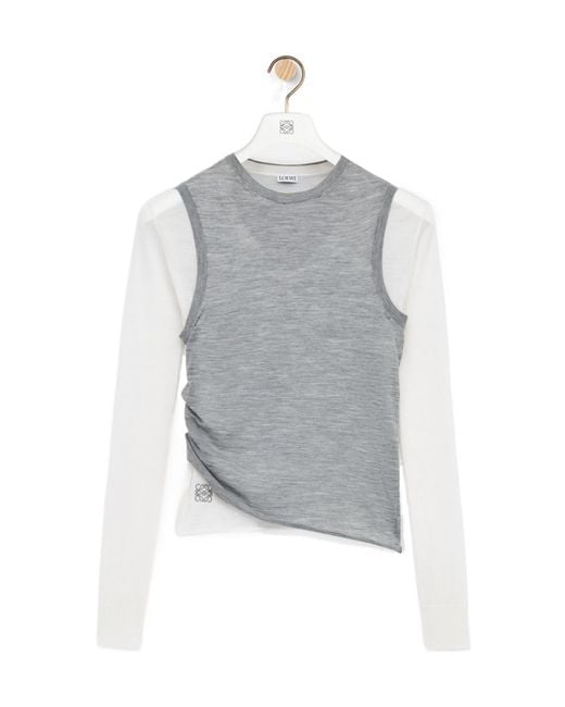Loewe Gray Cashmere Draped Sweater