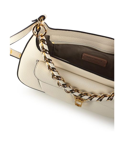 Coccinelle White Beat Generation Medium Leather Bag<Br