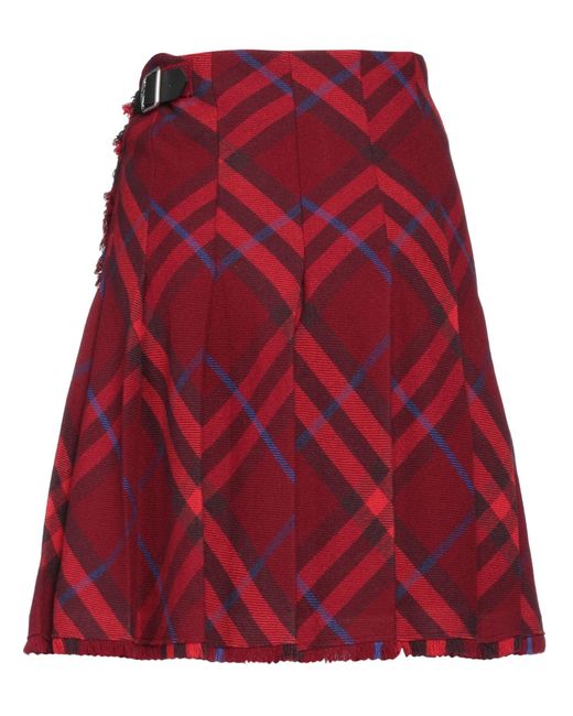 Burberry Red Plaid Mini Skirt