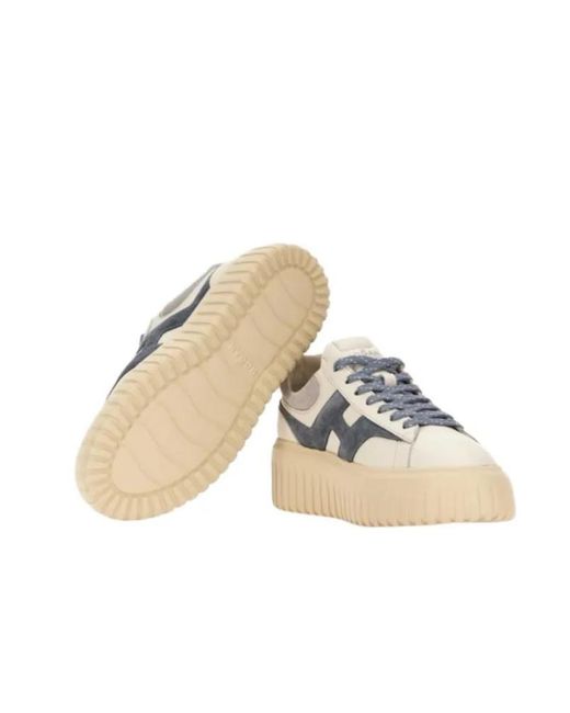 Hogan Blue Round-Toe Sneakers