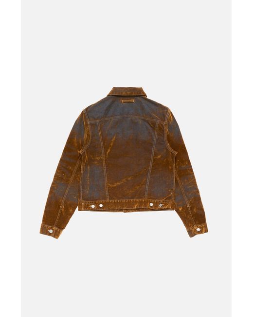 Acne Brown Flocked Denim Jacket for men
