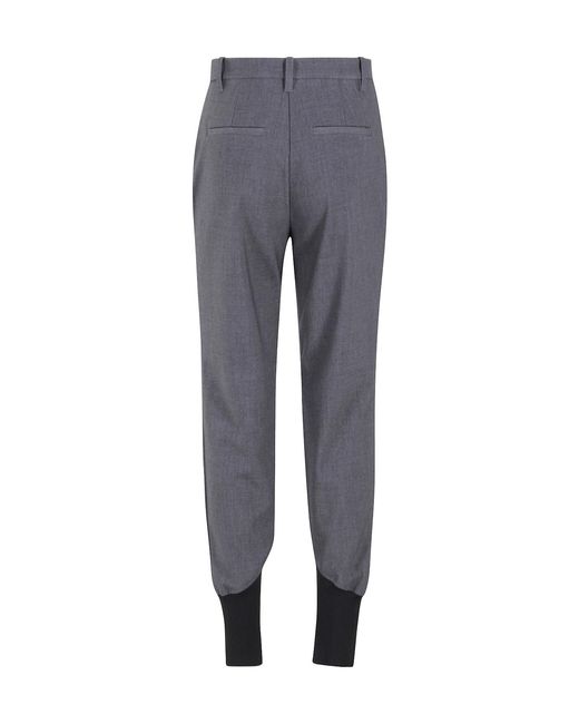 Pinko Blue Panelled Straight-Leg Trousers