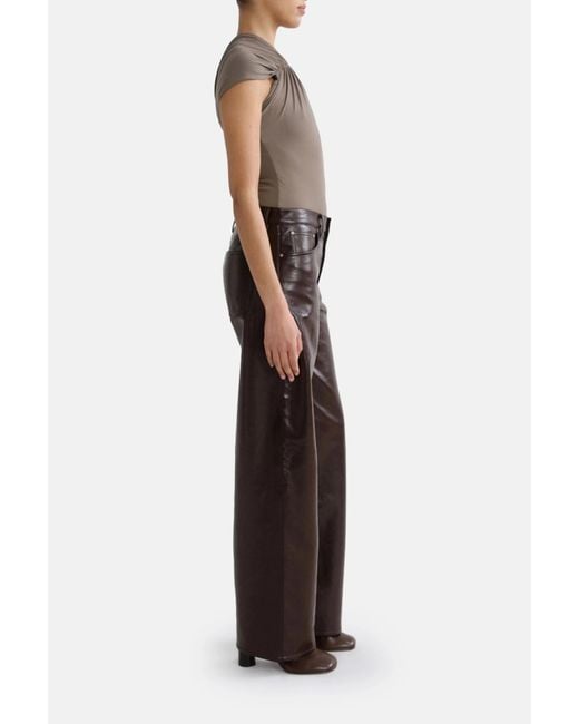 Agolde Black Curved-Leg Wide-Leg Jeans